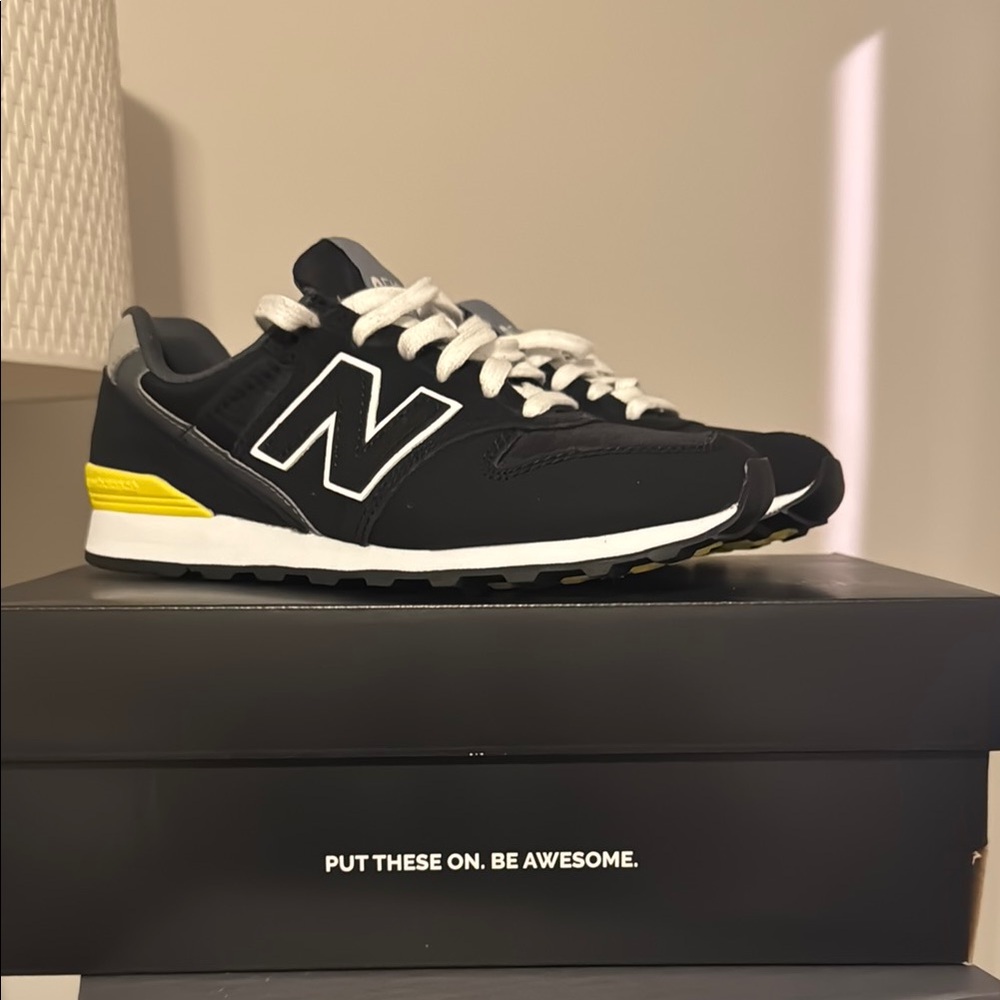 New Balance Black and Yellow Sneakers Retro Design